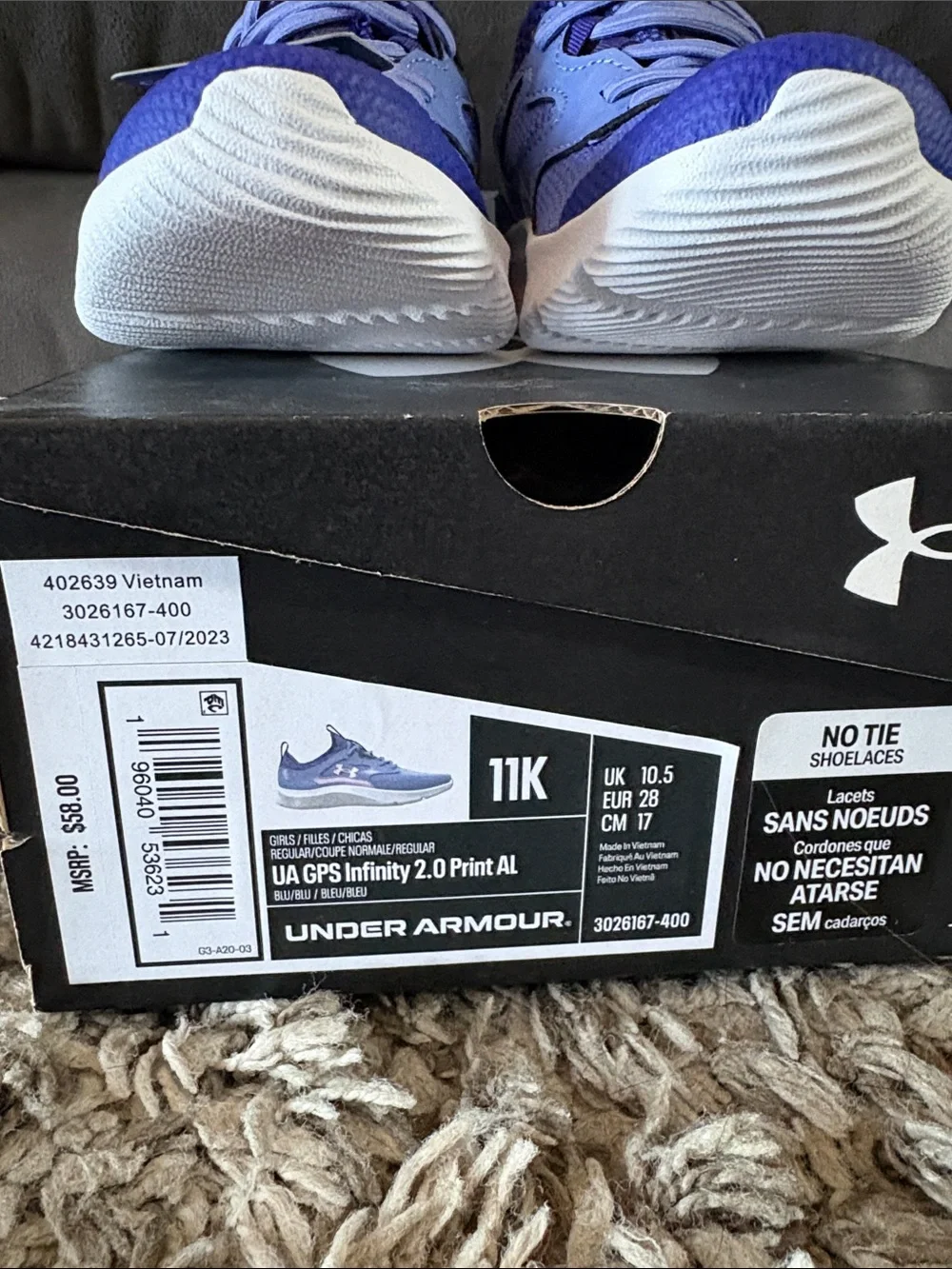 Under Armour Girls Infinity No Tie Sneakers